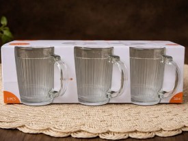 Pack 3 tazas vidrio rayadas